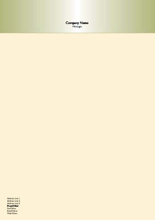 Green and Cream A4 Letterhead
