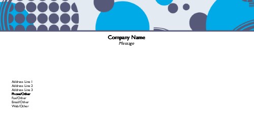 Stylised Circles Full Colour Compliment Slips