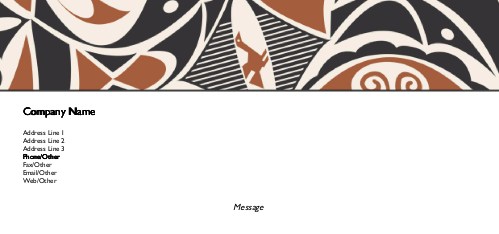 Tribal Theme Full Colour Compliment Slips