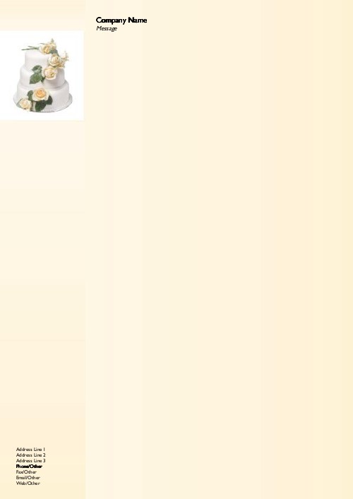 3 Tier Wedding Cake A4 Recycled Letterhead