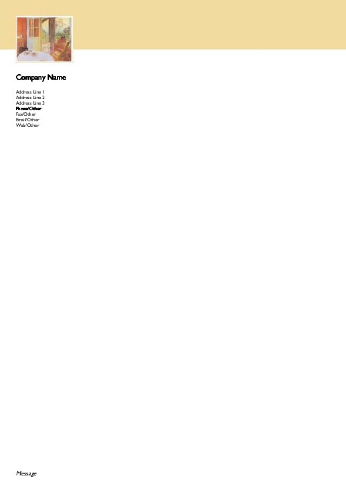 Country Dining Room A4 Letterhead