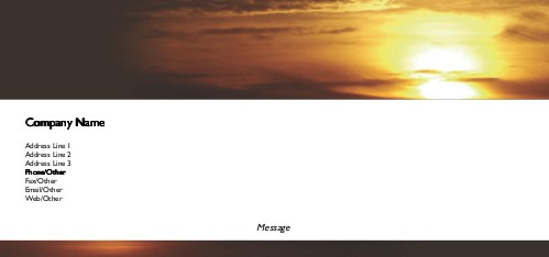 Seaside Sunset Full Colour Compliment Slips