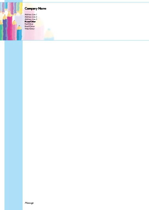 Pastel Pencils A4 Letterhead