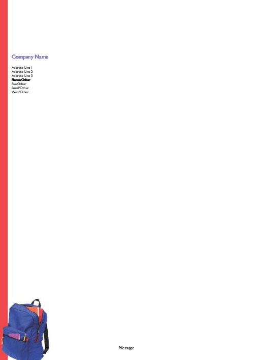 Knapsack of Books A4 Letterhead
