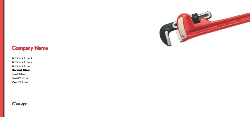 Red Adjustable Spanner Full Colour Compliment Slips
