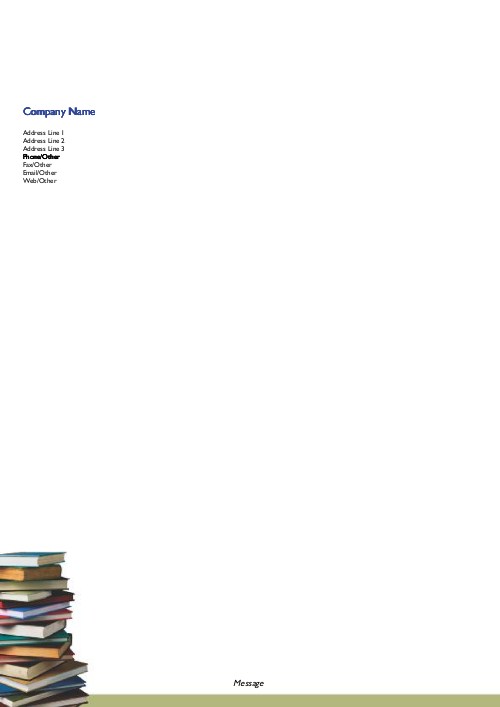 Stack of Books A4 Letterhead