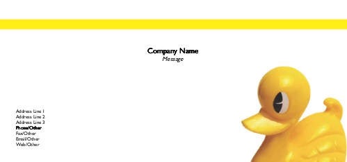 Rubber Duck Full Colour Compliment Slips
