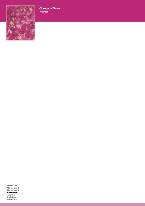 Pink Flower Petals A4 Recycled Letterhead