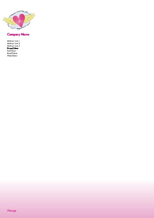 Heart with Wings A4 Letterhead