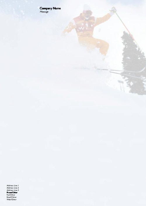Downhill Skier A4 Recycled Letterhead