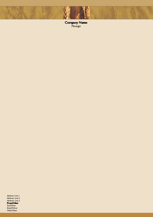 Golden Wheat A4 Letterhead