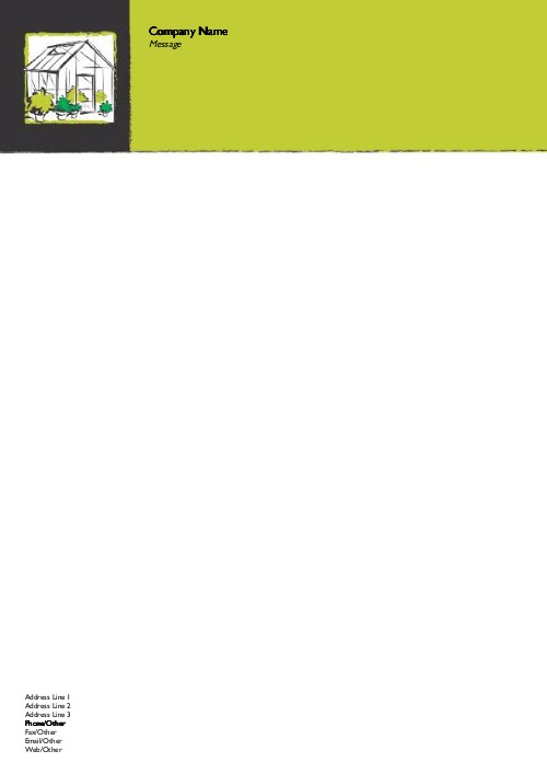 Greenhouse Illustration A4 Letterhead