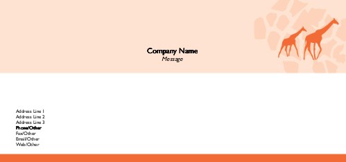 Giraffe Silhouette Full Colour Compliment Slips