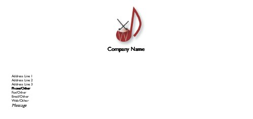 Drum Note Full Colour Compliment Slips