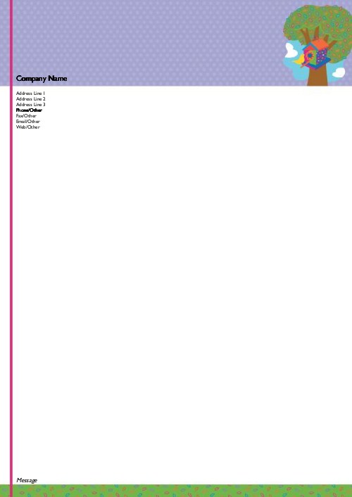 Psychedelic Birdhouse A4 Recycled Letterhead