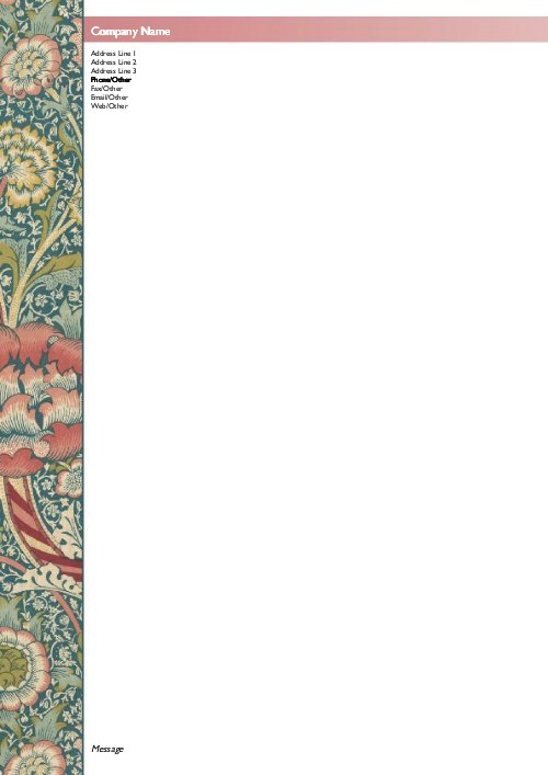 Fancy Floral A4 Letterhead