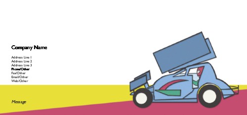 Blue Sprint Car Full Colour Compliment Slips