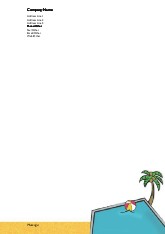 Pool with beach ball A4 Recycled Letterhead
