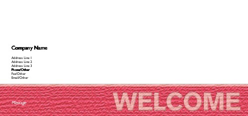 Red Welcome Mat Full Colour Compliment Slips