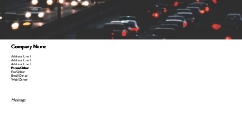 Rush Hour Traffic Full Colour Compliment Slips