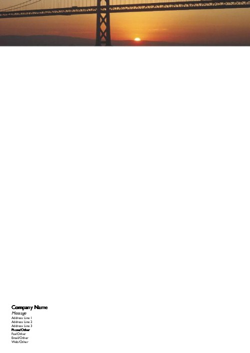 Bridge at Sunset A4 Letterhead