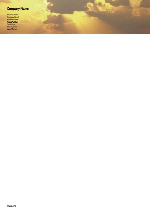 Sun in the Clouds A4 Letterhead