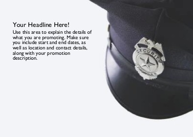 Security Officer's Cap Full Colour Standard Sized Postcards