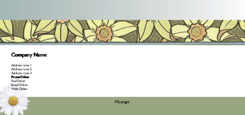 White Daisy Full Colour Compliment Slips