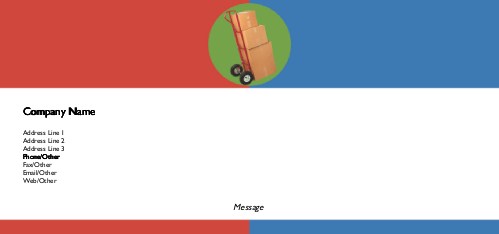 Boxes on Luggage Trolley Full Colour Compliment Slips