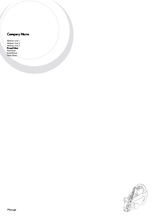 Saxophonist A4 Recycled Letterhead