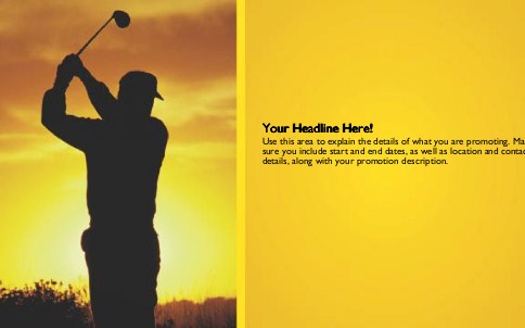 Golfer at Sunset Full Colour Oversized Postcards