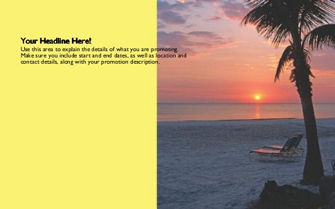 Sunset on Beach Full Colour Oversized Postcards