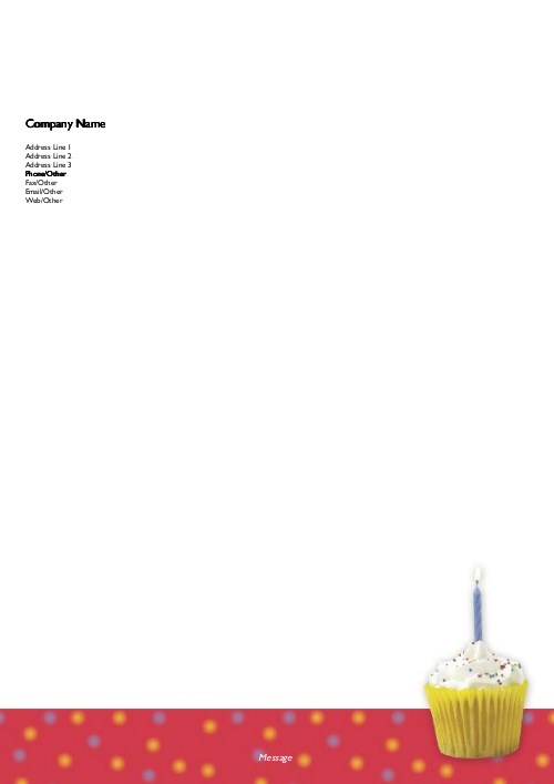 Birthday Fairy Cake A4 Recycled Letterhead