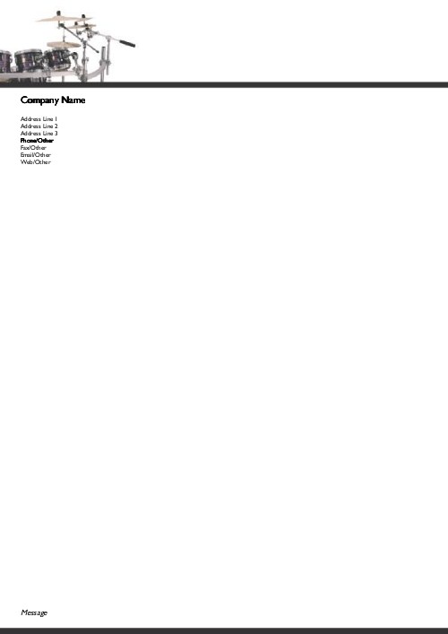 Drum Set A4 Recycled Letterhead