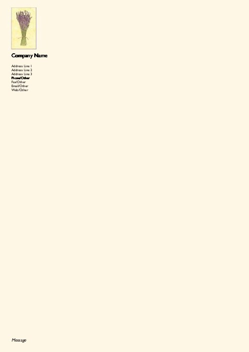 Lavender Flowers A4 Recycled Letterhead