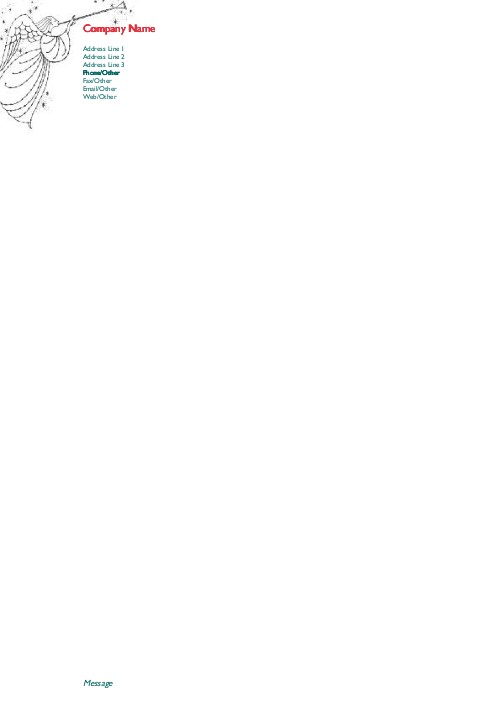 Angel and Horn Christmas Letterhead - Personalised