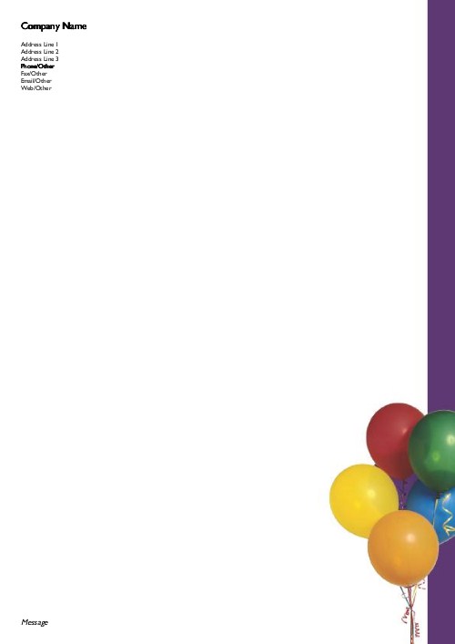 Bunch of Balloons A4 Recycled Letterhead