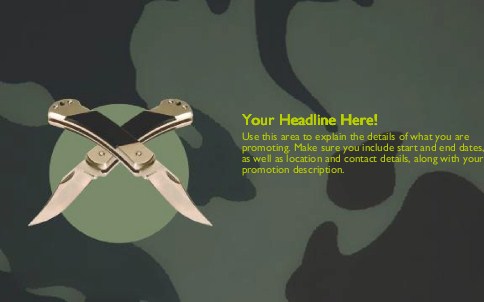 Knives with Camouflage Full Colour Oversized Postcards