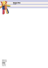 Multicoloured Teddy A4 Recycled Letterhead