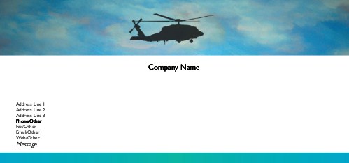 Black Helicopter Full Colour Compliment Slips