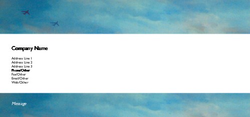 Jet Takeoff Full Colour Compliment Slips