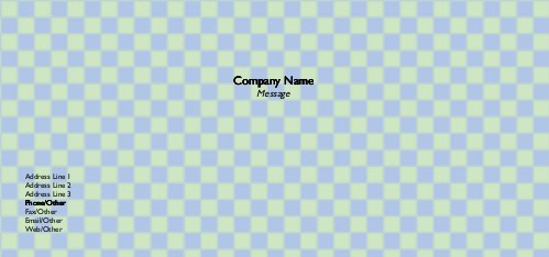 Blue and Green Chequers Full Colour Compliment Slips
