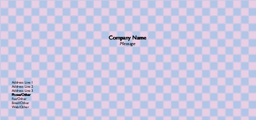 Pink and Blue Chequers Full Colour Compliment Slips