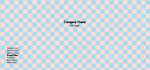 Pink and Teal Chequers Full Colour Compliment Slips