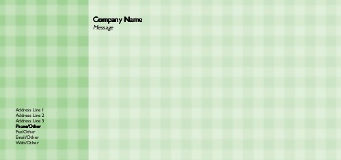Apple Green Gingham Full Colour Compliment Slips