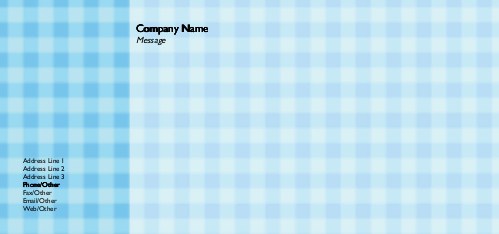 Aqua Gingham Full Colour Compliment Slips