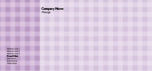 Lavender Gingham Full Colour Compliment Slips
