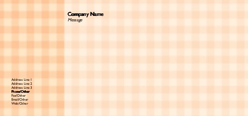 Orange Gingham Full Colour Compliment Slips