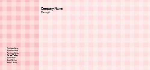 Pink Gingham Full Colour Compliment Slips