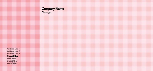 Red Gingham Full Colour Compliment Slips